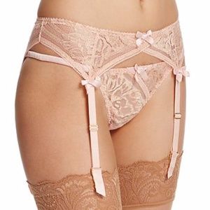 NWT L'Agent by AP Siena Metallic Lace Garter Belt